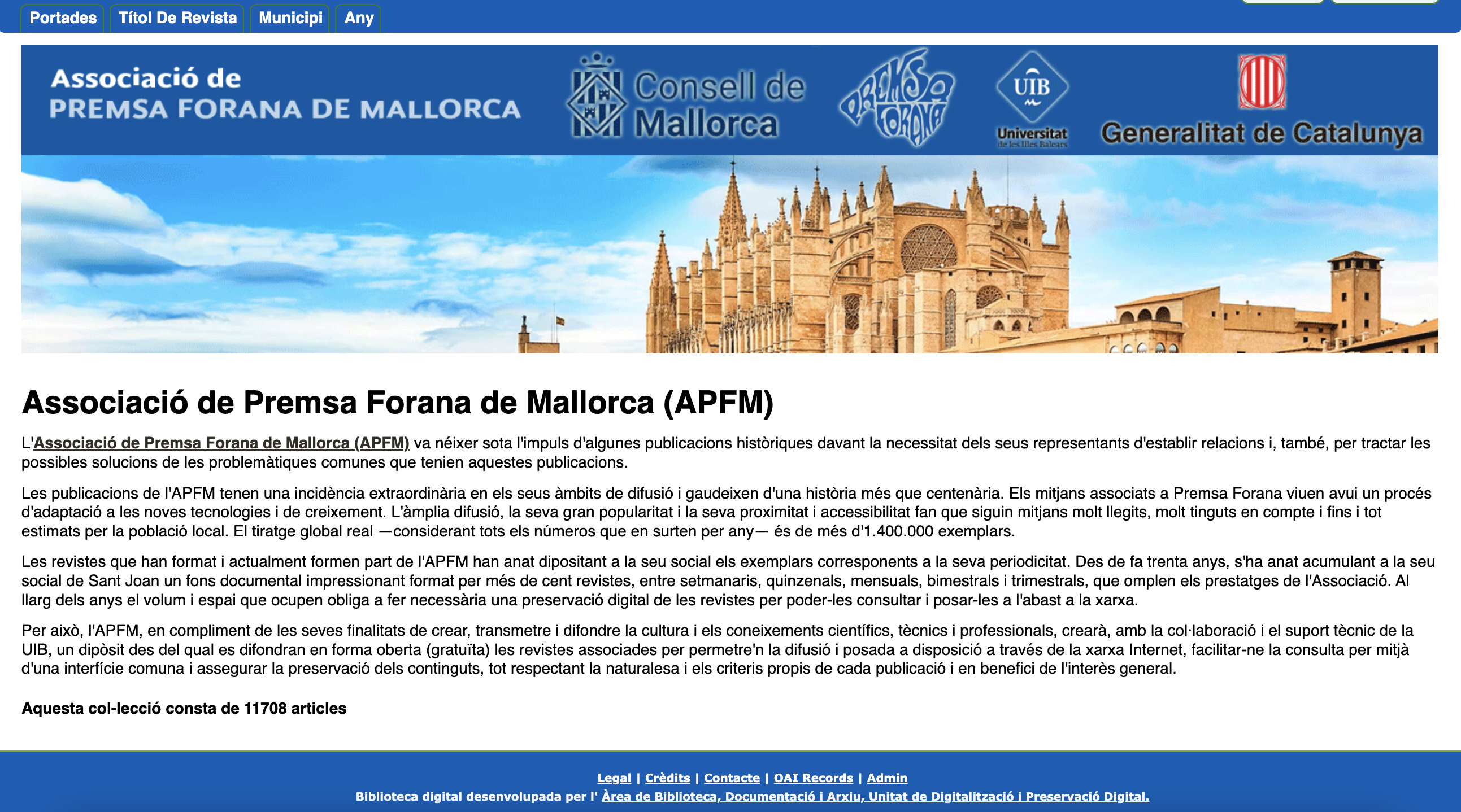 L'Associació de Premsa Forana de Mallorca (APFM) i la UIB incorporen prop de 2.000 nous exemplars a la Biblioteca Digital de les Illes Balears (BDIB)